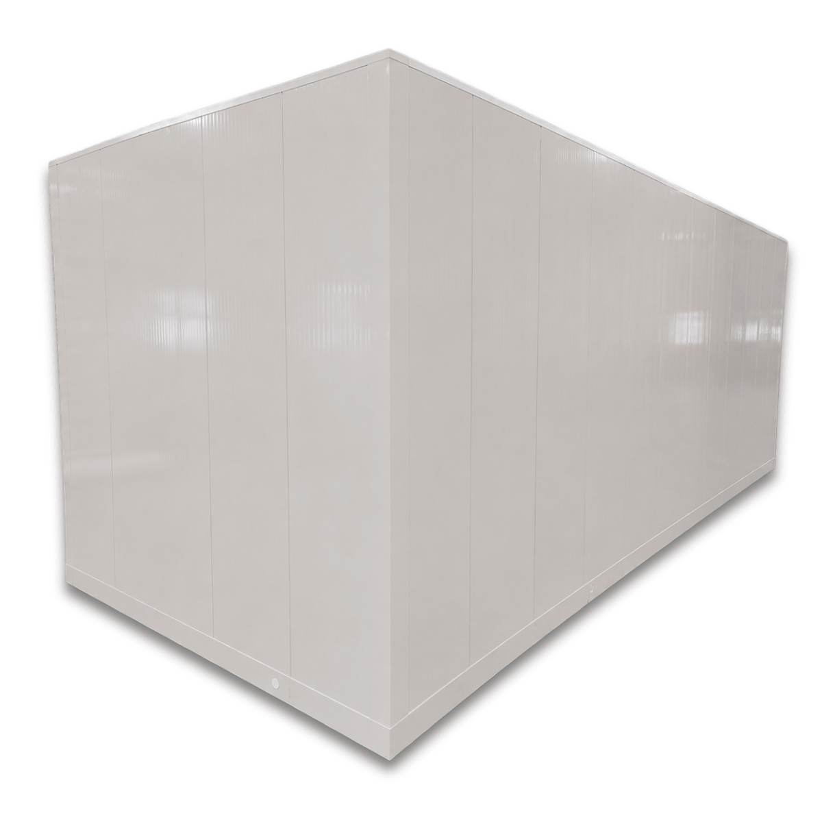 Barr 8'3" x 21'4" x 8'2"H Walk-In Freezer Room with Floor — supplier gallery view 5; White walk-in commercial freezer back right side view