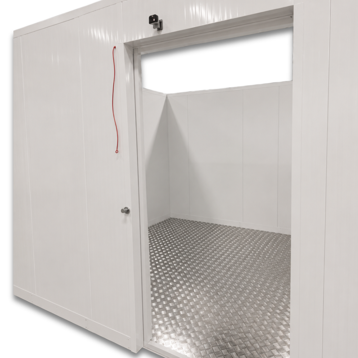 Barr 9'10" x 9'10" x 8'2"H Walk-In Freezer Room with Floor — supplier gallery view 2; White walk-in commercial freezer