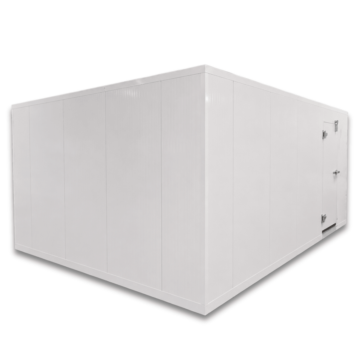 Barr 9'10" x 18'1" x 8'2"H Walk-In Freezer Room with Floor — supplier gallery view 2; White walk-in commercial freezer front left view