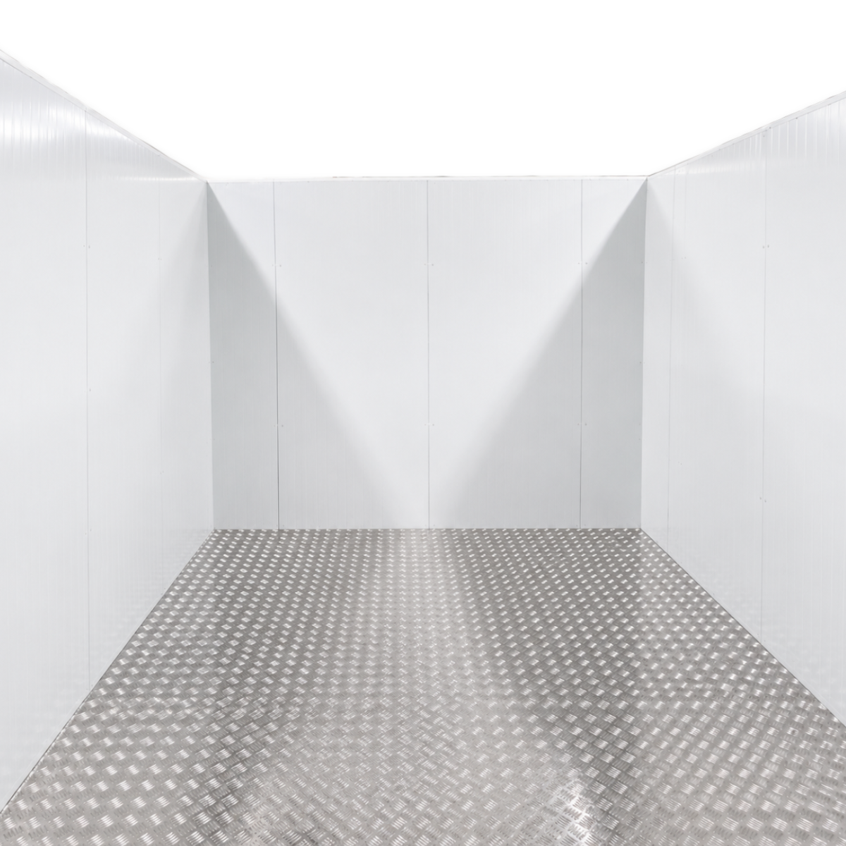 Barr 9'10" x 21'4" x 8'2"H Walk-In Freezer Room with Floor — supplier gallery view 4; White walk in freezer inside view