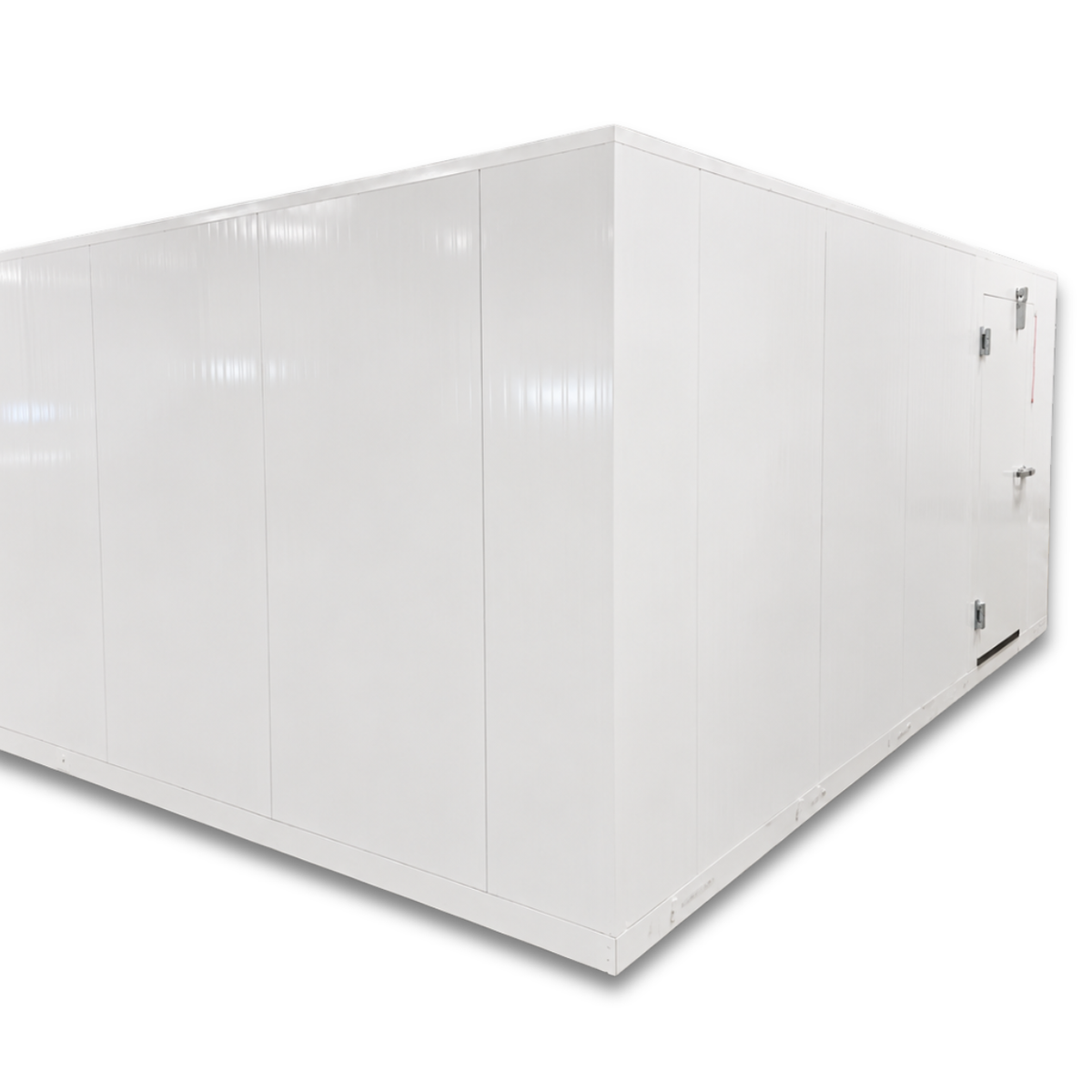 Barr 9'10" x 24'8" x 8'2"H Walk-In Freezer Room with Floor — supplier gallery view 2; White walk-in commercial freezer front left view