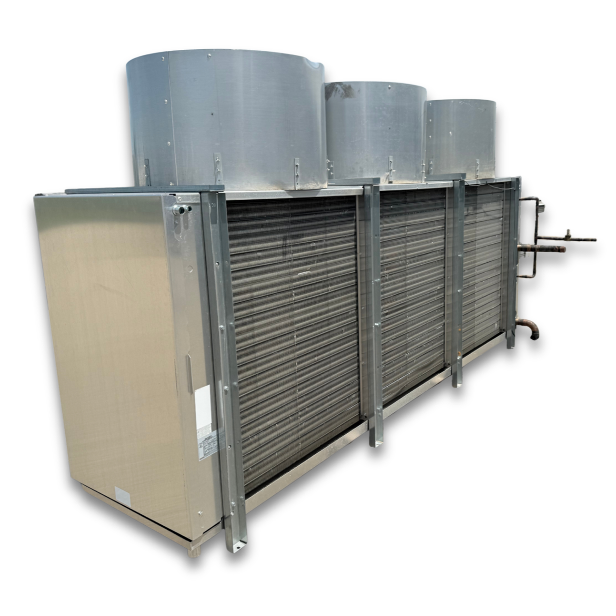 Used Bohn BHE-1390DA Evaporator — supplier gallery view 5; Used gray evaporator back view.