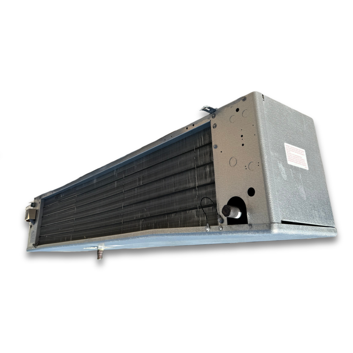 Used Bohn LLE-136CEK Evaporator — supplier gallery view 4; Used gray evaporator back view.
