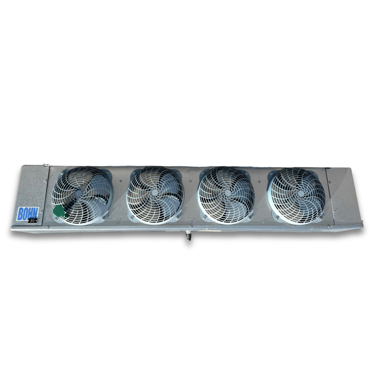 Used Bohn LLE-136CEK Evaporator — supplier gallery view 2; Used gray evaporator front view.