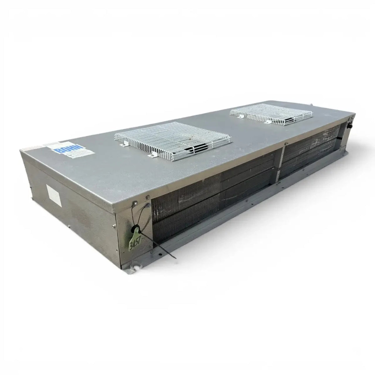 Used Bohn WKE-100BEC Low Velocity Evaporator - 11575 — supplier gallery view 4; Back-left view of the used Bohn WKE-100BEC low velocity evaporator, showing the rear cabinet panel.