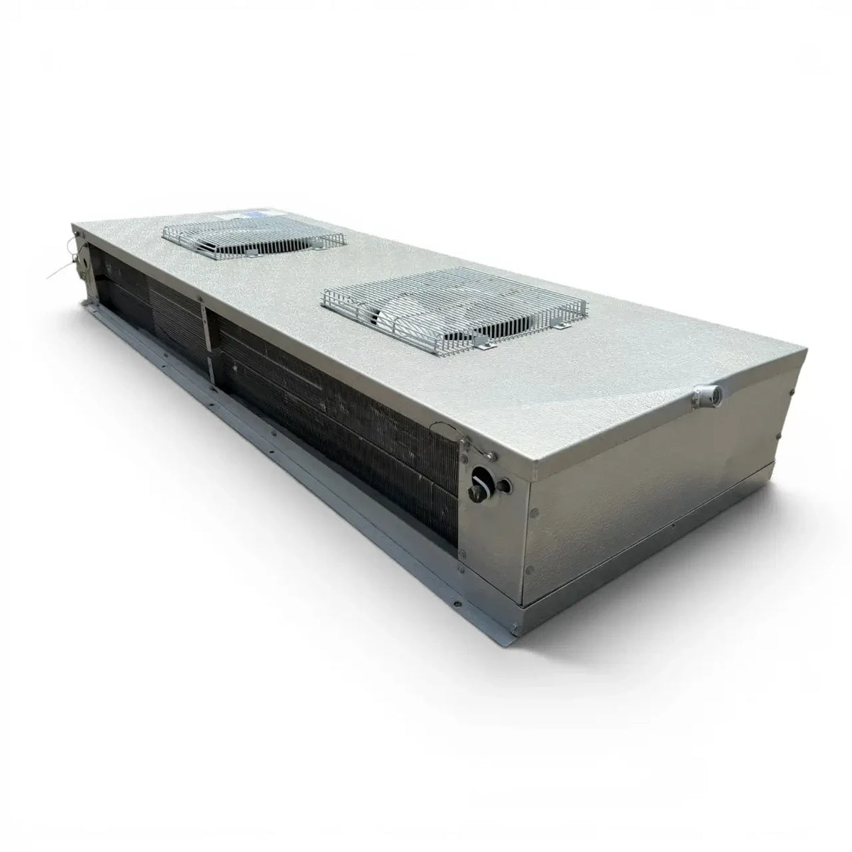 Used Bohn WKE-100BEC Low Velocity Evaporator - 11575 — supplier gallery view 5; Back-right view of the used Bohn WKE-100BEC low velocity evaporator, showing the rear panel and coil compartment.