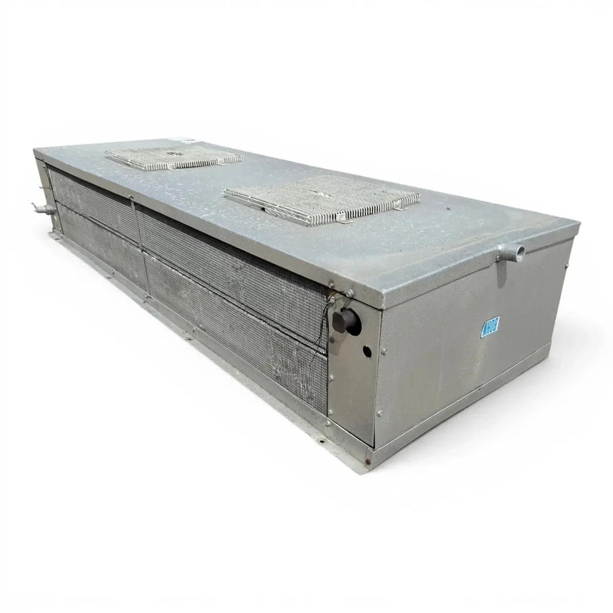 Used Bohn WKE-1551A Low Velocity Evaporator — supplier gallery view 3; Front-right view of the used Bohn WKE-1551A low velocity evaporator #787, showing the cabinet side panel and Bohn logo.