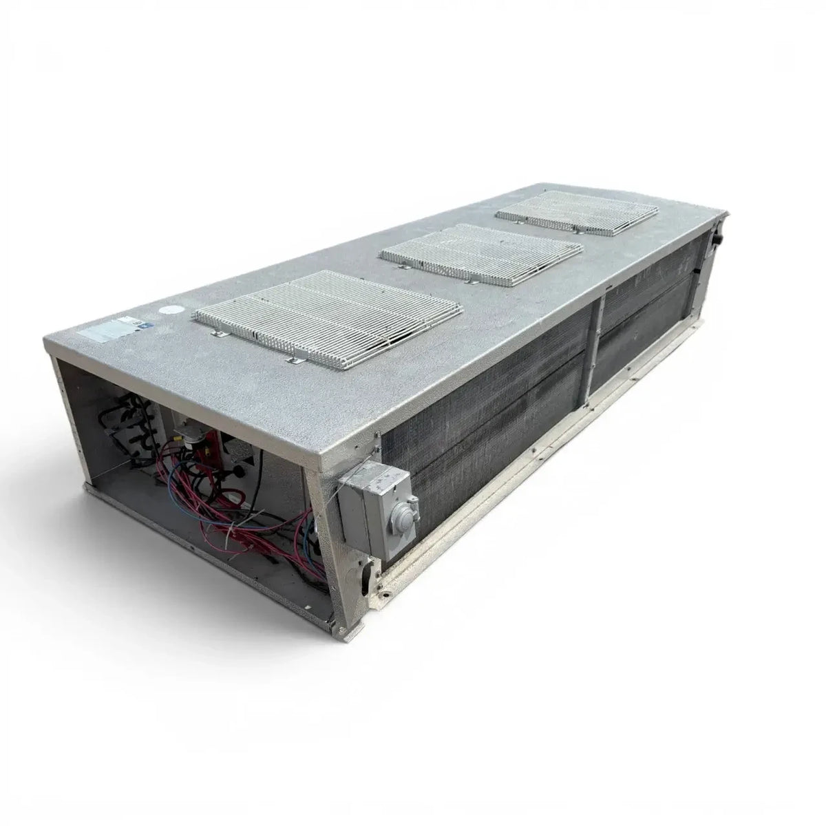 Used Bohn WKE-1801A Low Velocity Evaporator — supplier gallery view 4; Back-left view of the used Bohn WKE-1801A low velocity evaporator, showing the rear cabinet panel.