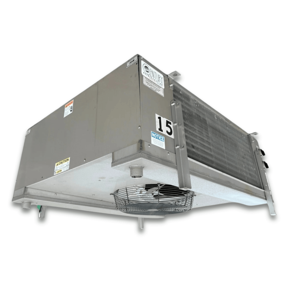 Used Century BALV517-236E Evaporator — supplier gallery view 4; Back-left view of the used Century BALV517-236E evaporator #2033, showing the rear cabinet panel.
