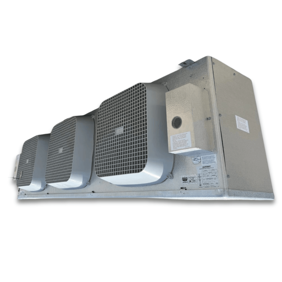 Used Climate Control CML-250CSCH2A Evaporator — supplier gallery view 3; Front-right view of the used Climate Control CML-250CSCH2A evaporator #3479, showing the Beacon II defrost control and rating labels.