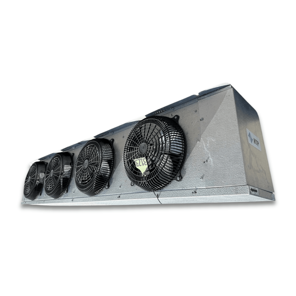 Used HTP HTA48-264B Evaporator #3123 — supplier gallery view 1; Front-right view of the used HTP HTA48-264B evaporator #3123, showing the cabinet side panel and rating labels.