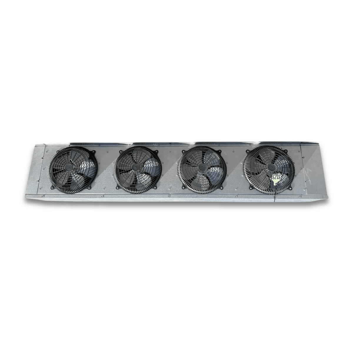 Used HTP HTA48-264B Evaporator #3123 — supplier gallery view 2; Straight-on view of the used HTP HTA48-264B evaporator #3123, showing the four round black-grille fans.