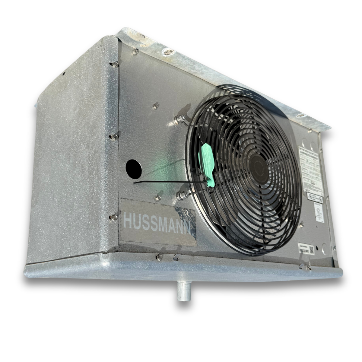 Used Hussmann HC6E-039BK Evaporator — supplier gallery view 2; Used gray evaporator front view.