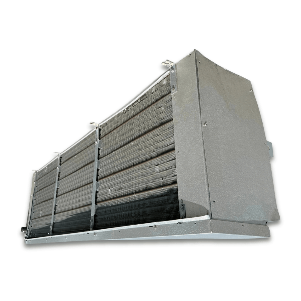 Used Krack MK34E-315BAK Evaporator #3141 — supplier gallery view 5; Back-right view of the used Krack MK34E-315BAK evaporator #3141, showing the rear coil compartment and cabinet panel.