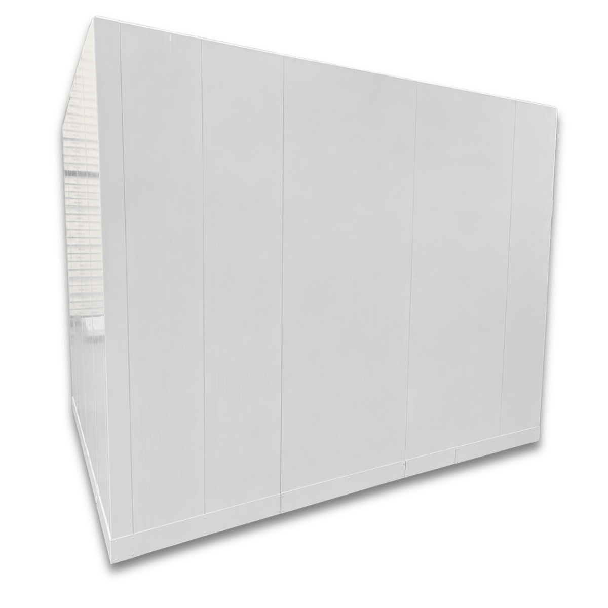 Barr 8'3" x 11'6" x 8'2"H Walk-In Freezer Room with Floor — supplier gallery view 5; White walk-in commercial freezer side wall view