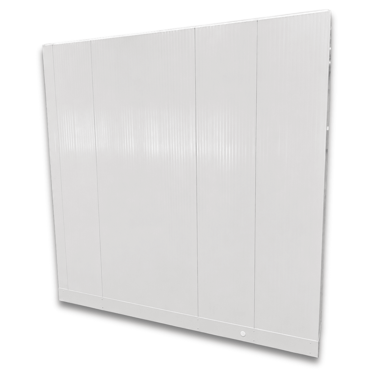 Barr 8'3" x 11'6" x 8'2"H Walk-In Freezer Room with Floor — supplier gallery view 6; White walk-in commercial freezer back wall view