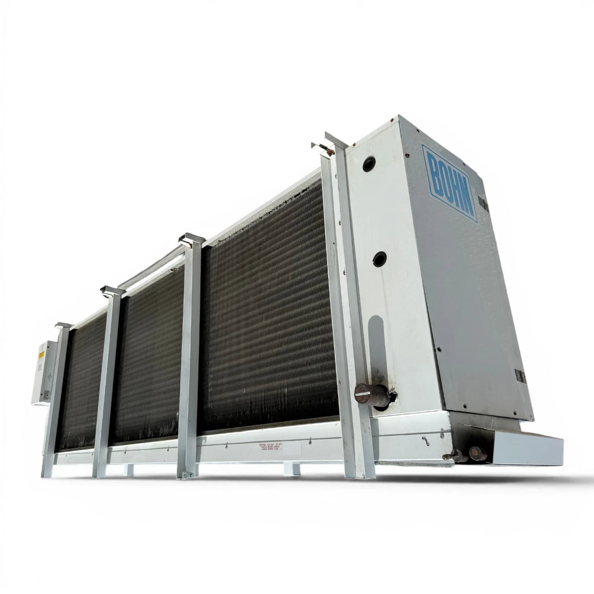 Used Larkin HLT4-746-4 Evaporator #3427 — supplier gallery view 4; Back-right view of the used Bohn evaporator, showing the rear panel and coil compartment.
