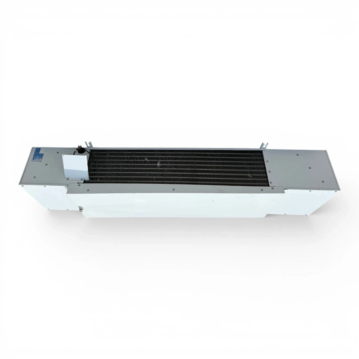 Used Larkin LFA-087AEE Low Velocity Evaporator #3349 — supplier gallery view 3; Straight-on view of the used Larkin LFA-087AEE low velocity evaporator #3349, showing the louvered fan compartment.