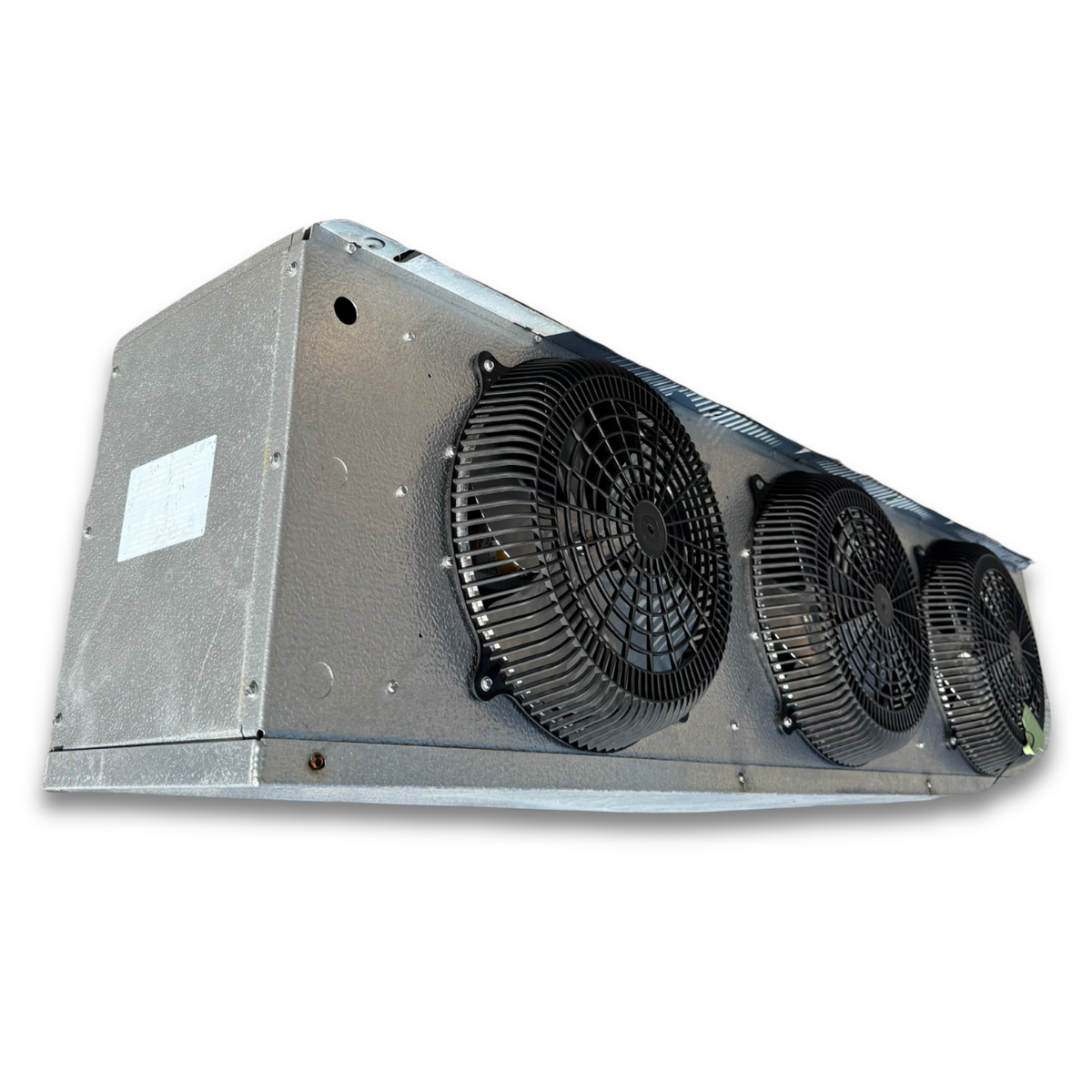 Used Russell AE36-140B Evaporator #535 — supplier gallery view 3; Used gray evaporator front side view showing labels.