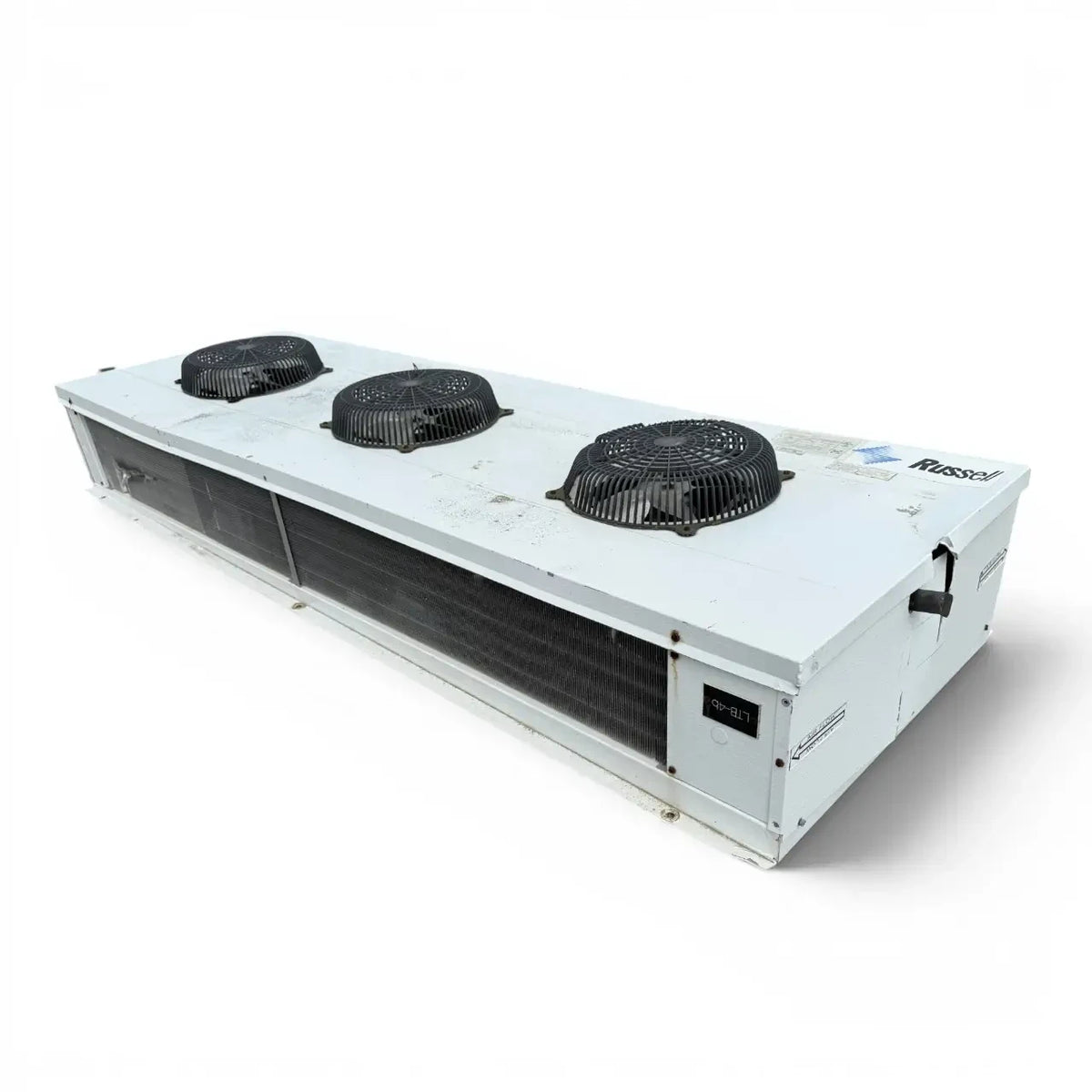 Used Russell FL36-135E Low Velocity Evaporator #669 — supplier gallery view 5; Back-right view of the used Russell FL36-135E low velocity evaporator #669, showing the rear panel and coil compartment.