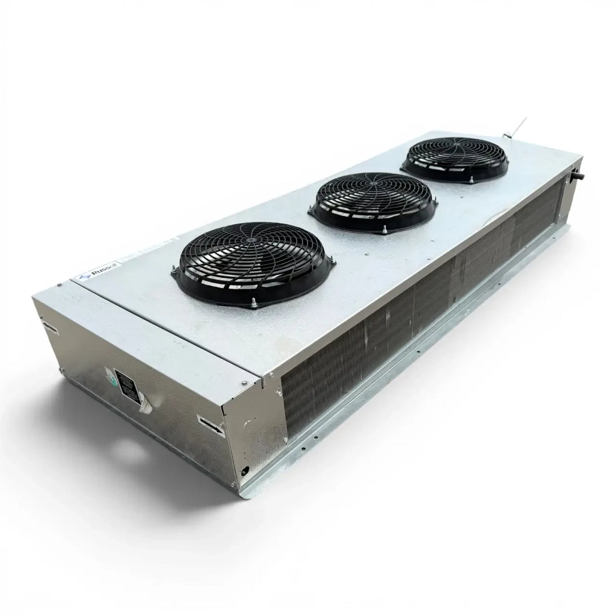 Used Russell RV6E-129DD Low Velocity Evaporator #2142 — supplier gallery view 4; Back-left view of the used Russell RV6E-129DD low velocity evaporator #2142, showing the rear cabinet panel.