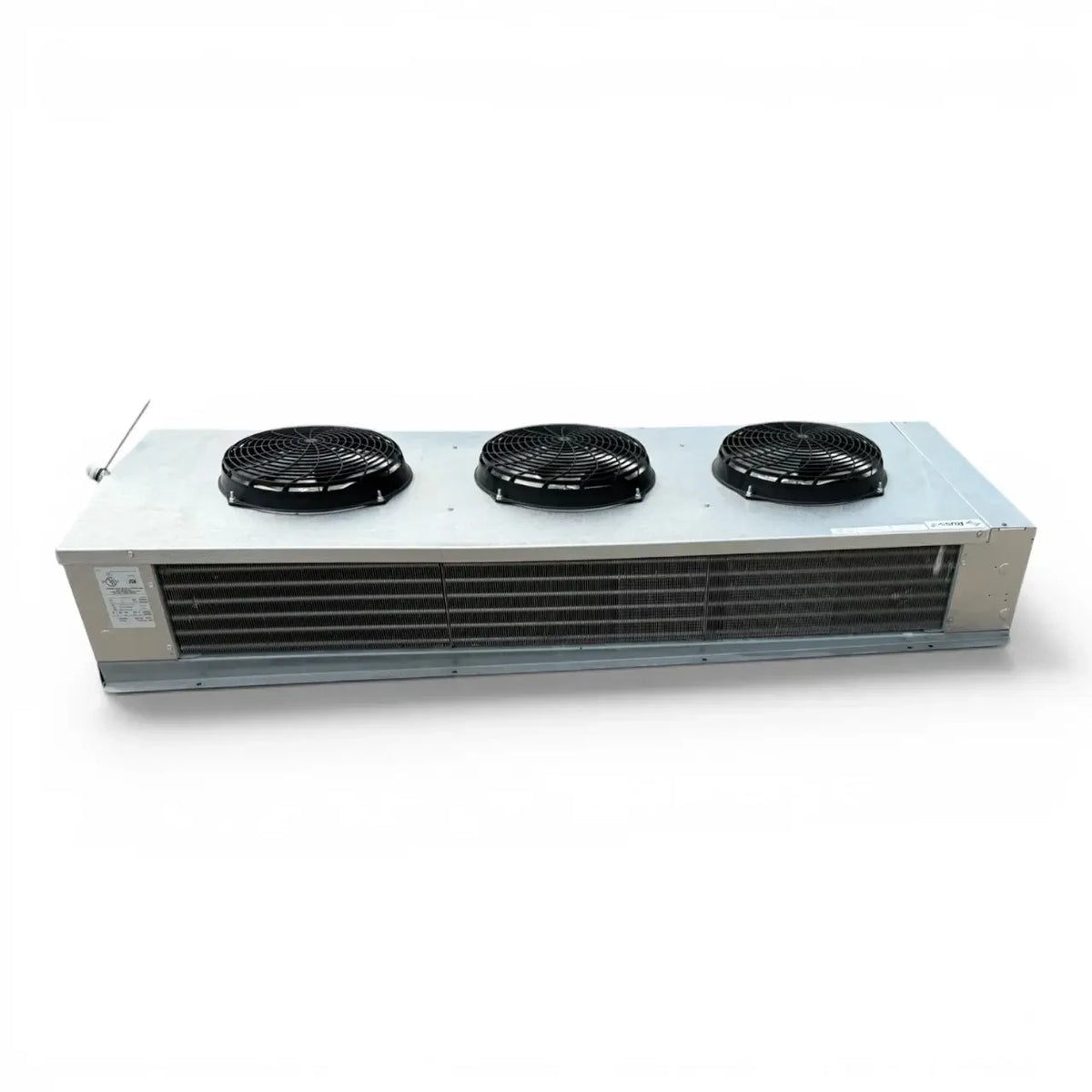 Used Russell RV6E-129DD Low Velocity Evaporator #2142 — supplier gallery view 2; Straight-on view of the used Russell RV6E-129DD low velocity evaporator #2142, showing the three round black-grille fans.