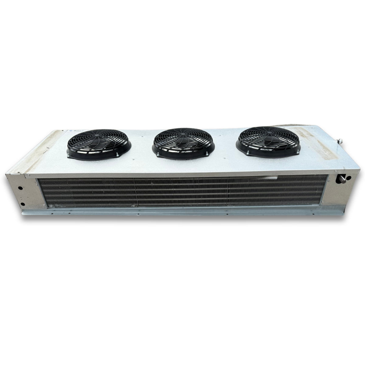 Used Russell RWF-130AE Low Velocity Evaporator #1057 — supplier gallery view 3; Silver evaporator front view.
