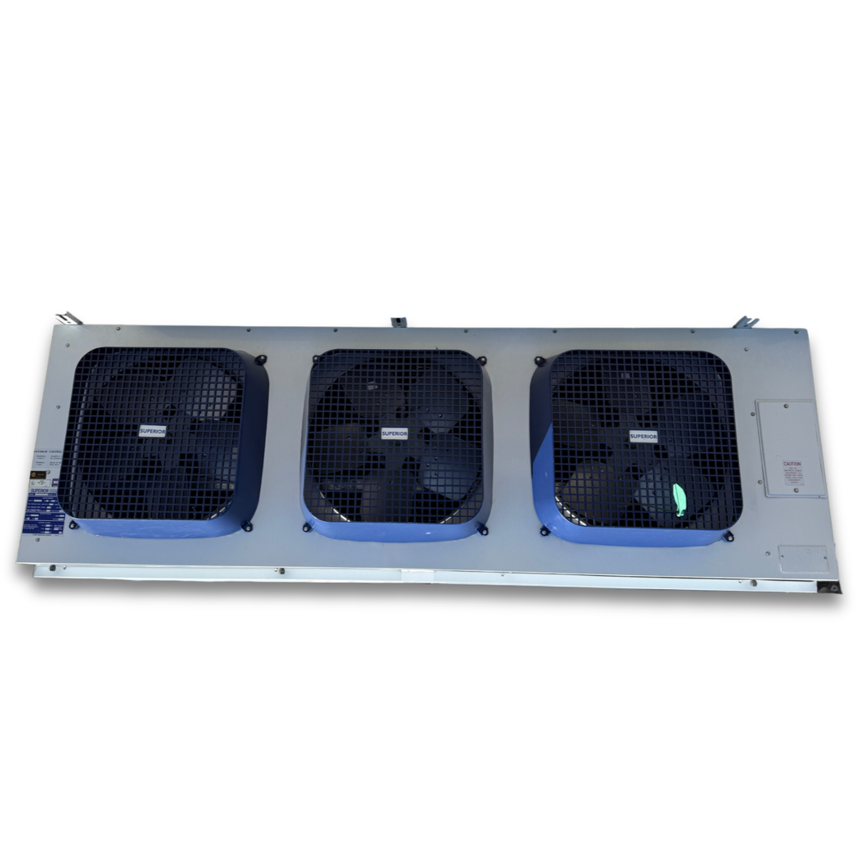 Used Superior EMP4-290-2 Evaporator #1105 — supplier gallery view 2; Used gray/blue evaporator front view.