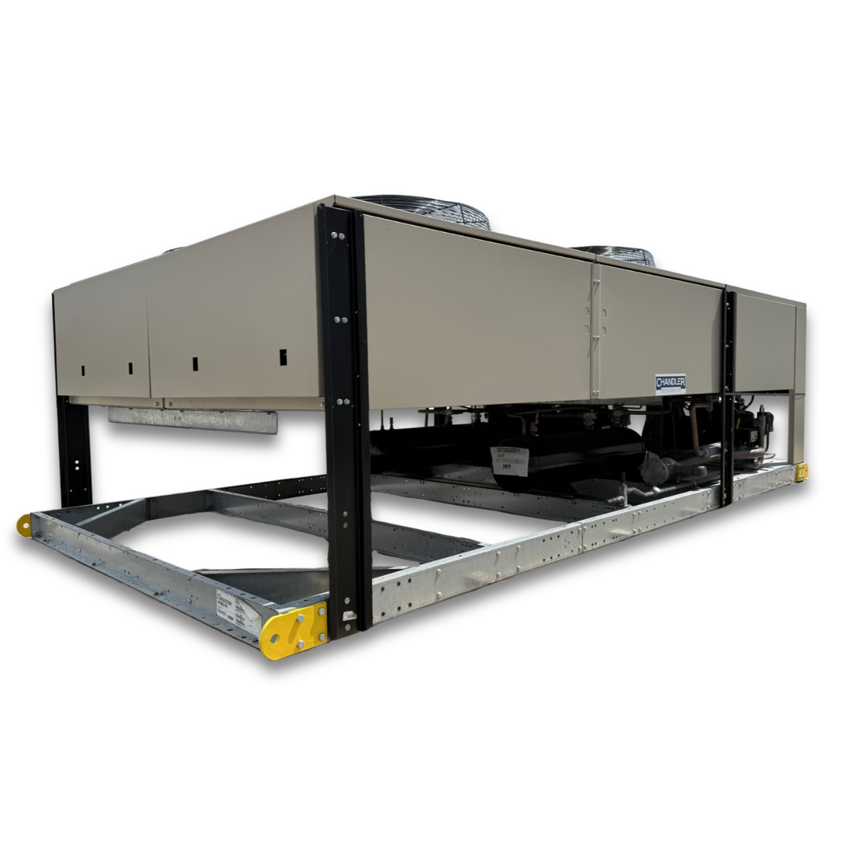 New Chandler HCD0600LDACD 60 HP Condensing Unit #269 — supplier gallery view 5; Beige condensing unit backside view.