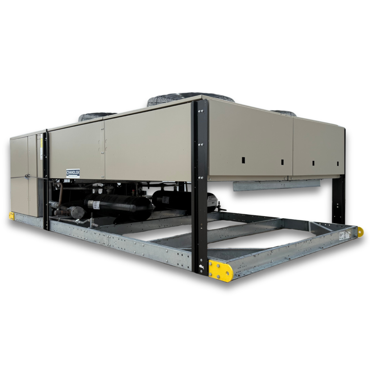 New Chandler HCD0600LDACD 60 HP Condensing Unit #269 — supplier gallery view 3; Beige condensing unit backside view.