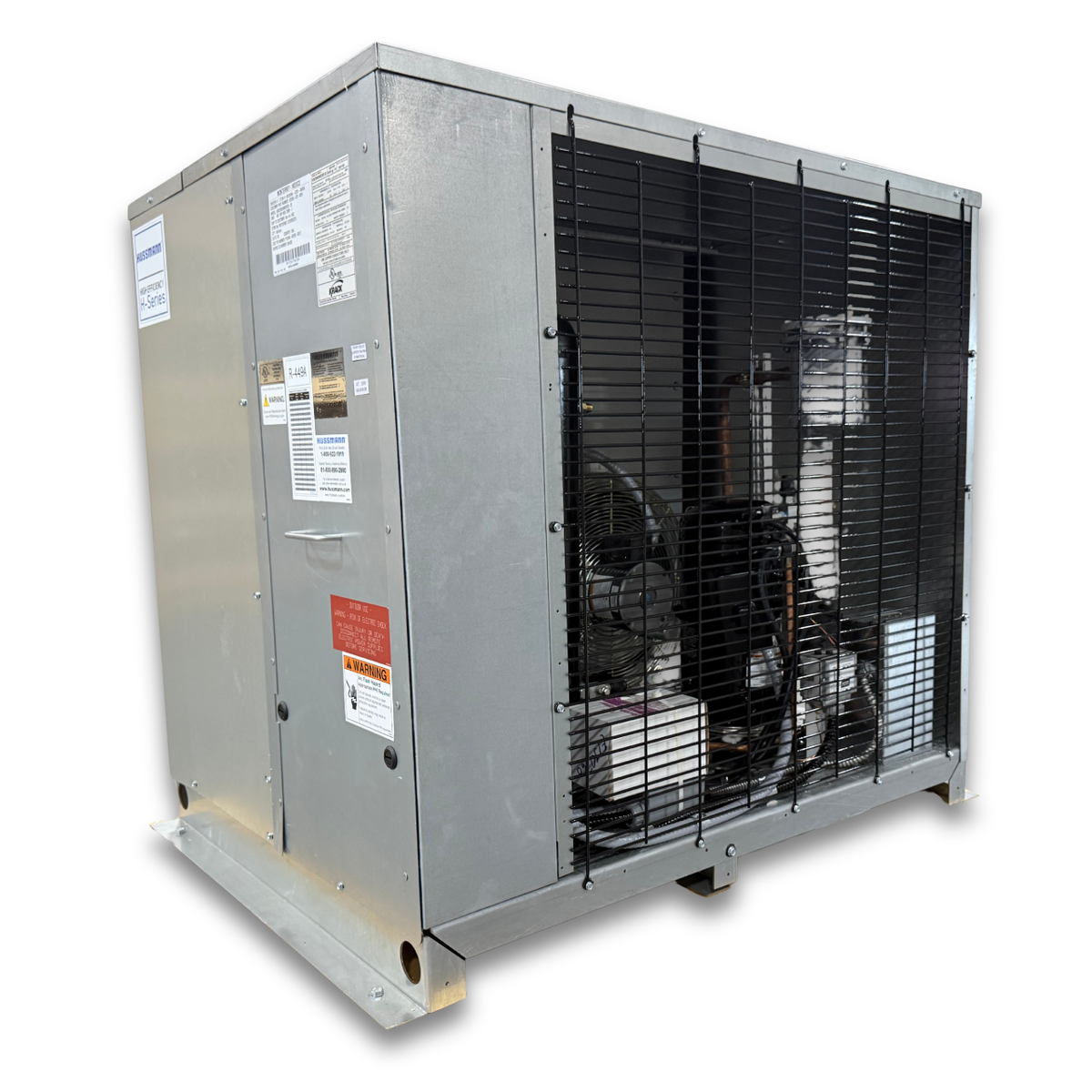 New 7.5 HP Krack Low Temp System, 3 phase 208-230 volt — supplier gallery view 2; Gray condensing unit front showing the interior.