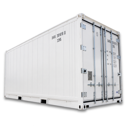 Barr 20ft Cooler Container Package — 2.5 HP Chandler Refrigeration — supplier gallery view 1; White portable refrigeration container outside