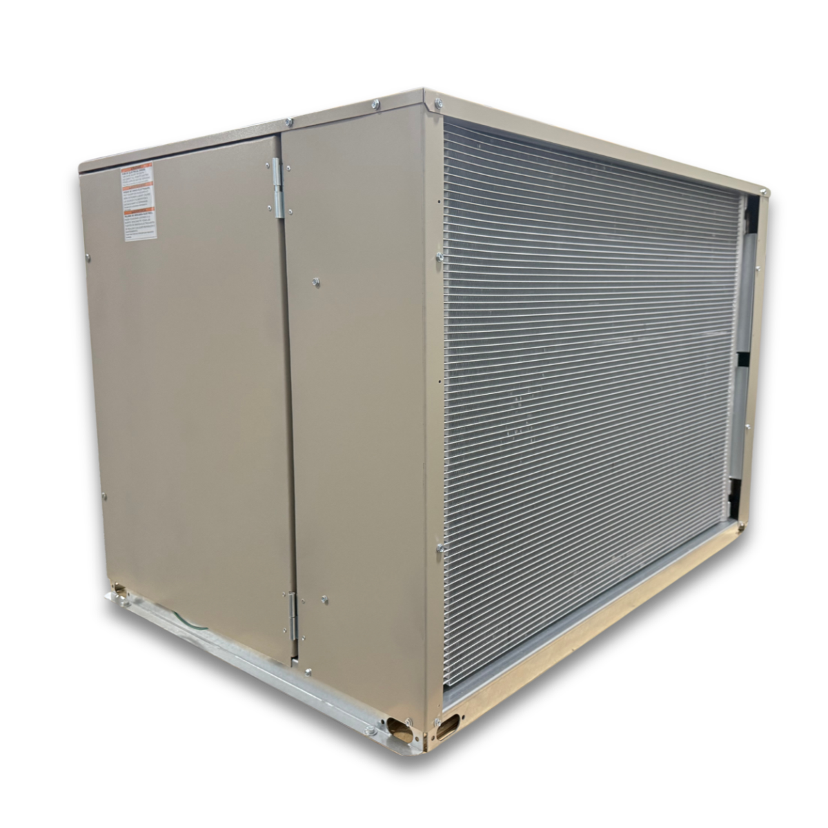 Surplus Heatcraft CCH0045LBBCZA0000 4.5 HP Condensing Unit #3108 — supplier gallery view 4; Beige condensing unit backside view.