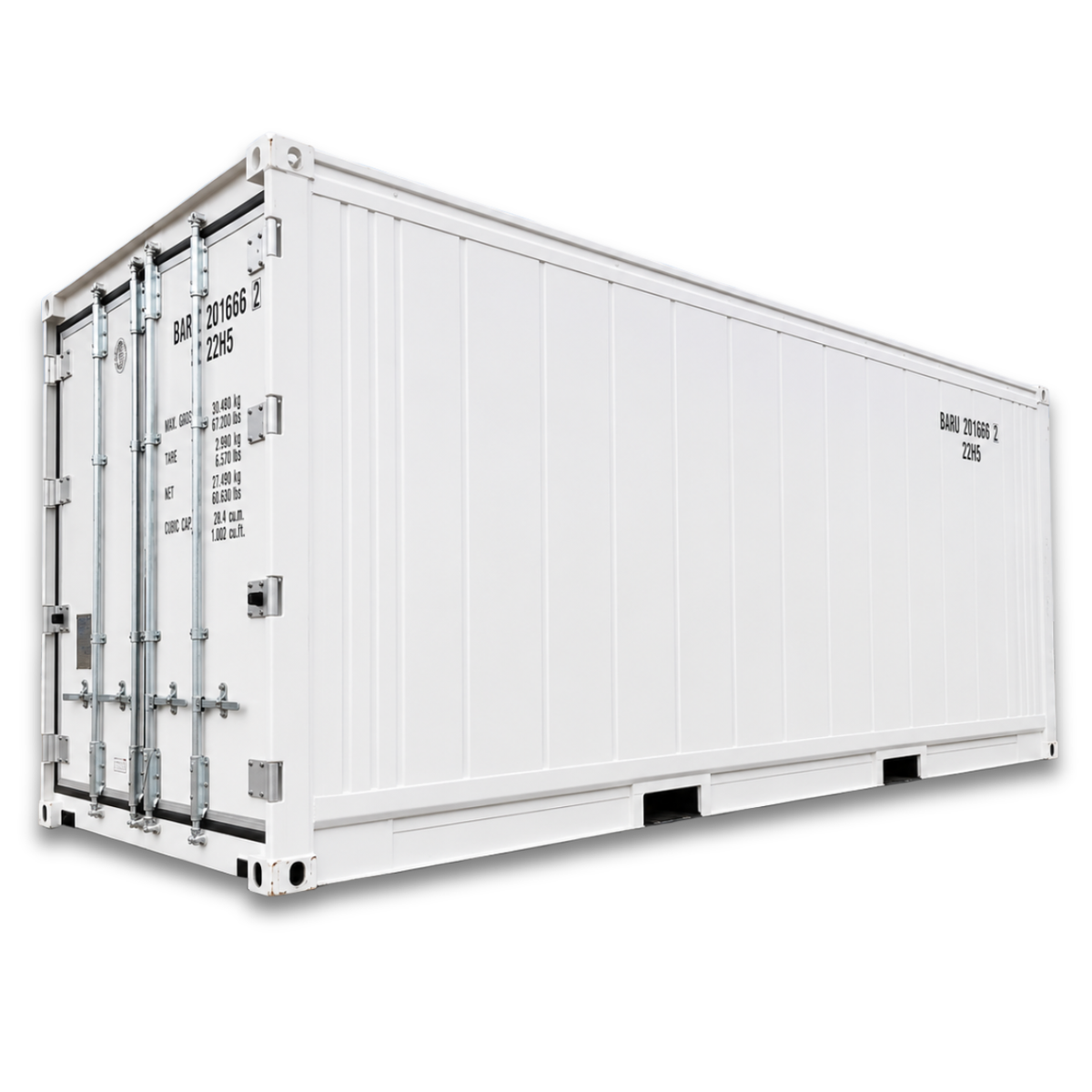 Barr 20ft Blast Freezer Container Package — 15 HP Krack Refrigeration — supplier gallery view 2; 20' Barr Blast Freezer Container Package front view of container