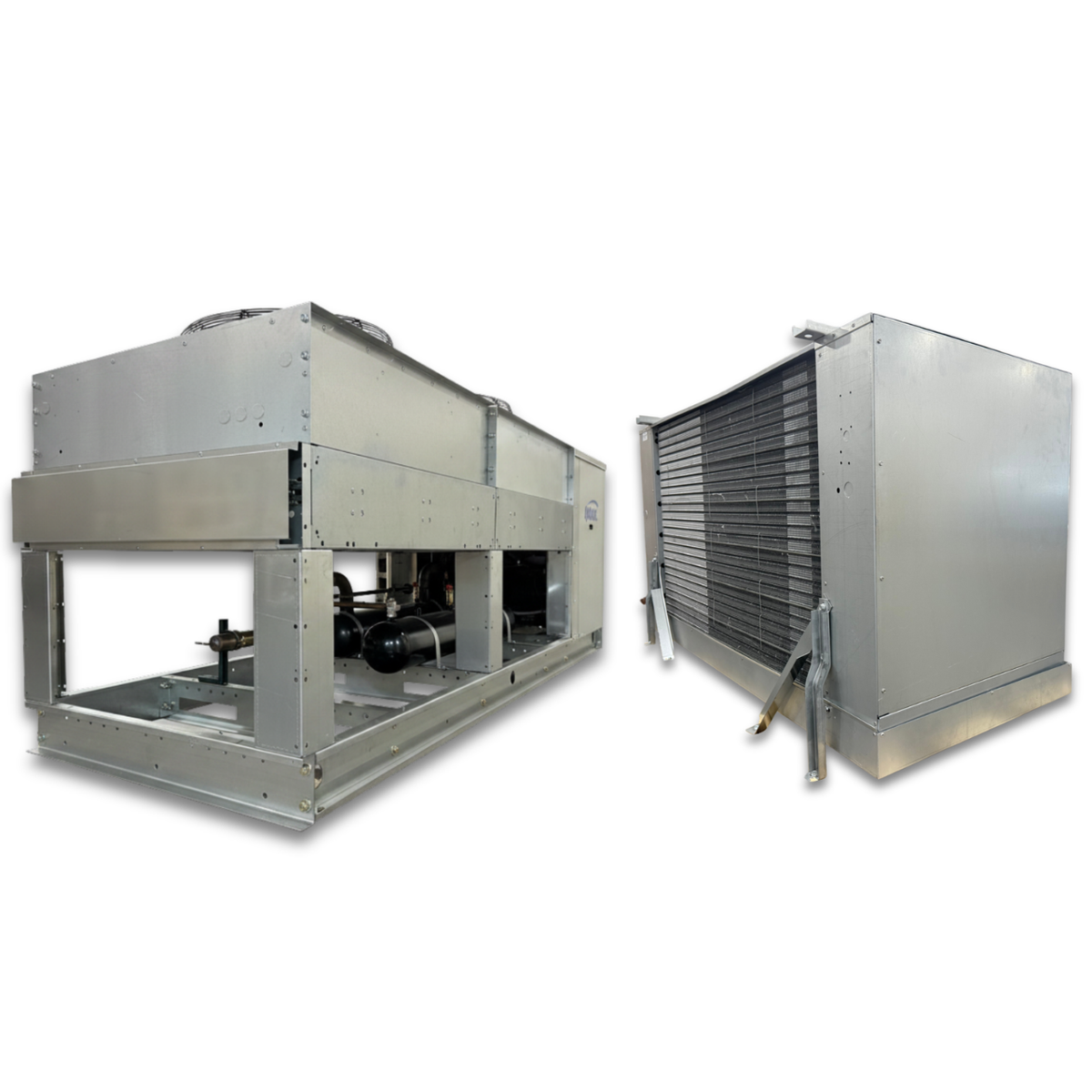 Barr 40ft Blast Freezer Container Package — 15 HP Krack Refrigeration — supplier gallery view 5; 40' Barr Blast Freezer Container Package Photo of condensing and evaporator showing back side view