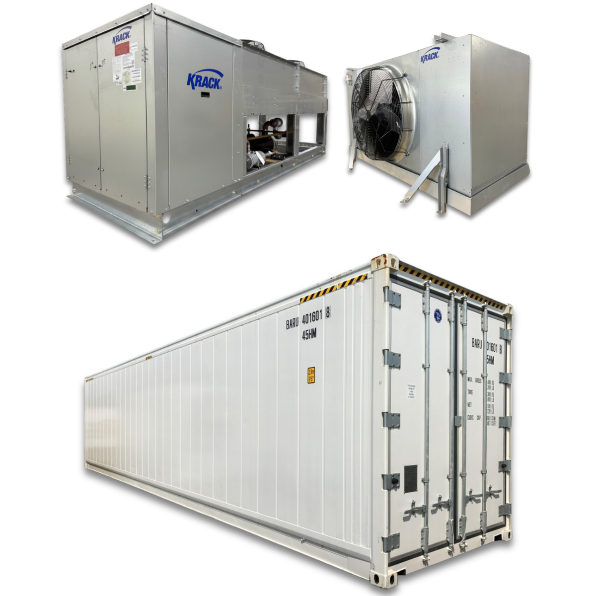 Barr 40ft Blast Freezer Container Package — 15 HP Krack Refrigeration — supplier gallery view 1; 40' Barr Blast Freezer Container Package