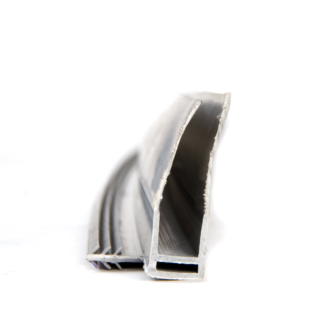 Bally Refrigeration 054028 Replacement Bottom Wiper Gasket for 36" Walk In Door — supplier gallery view 3; A close up of a metal piece with a profile on a white background.