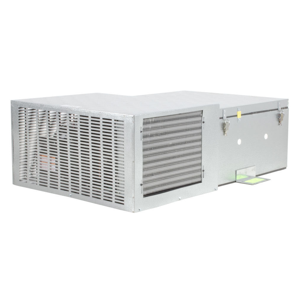 Norlake FTB8468-CX-M Fast Trak 6' x 8' x 8' 4" Floorless Indoor Walk-In Cooler — supplier gallery view 11; A white rectangular metal box with vents.