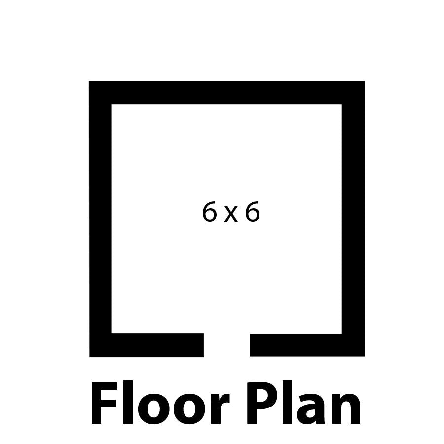 Norlake FTOB8766-CX-M Fast Trak 6' x 6' x 8' 7" Outdoor Walk-In Cooler — supplier gallery view 14; A floor plan for a 6' x 6' room with the text "Norlake Kold Locker"