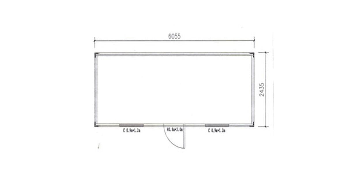 6m (20ft) Flat-Pack Container Room — One Door, One Room — supplier gallery view 2; 2 Window + 1 Door (1 Room) Container