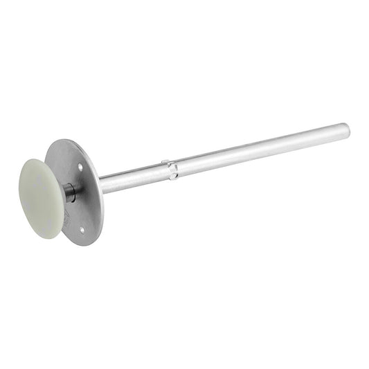 Kason® 10481B00600 10 1/4" Steel Walk-In Cooler Safety Release Handle with Plastic Glow Knob — supplier gallery view 1; A steel rod with a white plastic knob.