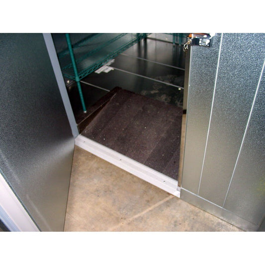 Norlake Kold Locker Walk-In Non-Skid Floor Strip — supplier gallery view 1; A Norlake Kold Locker walk-in door with a non-skid floor strip on the floor.