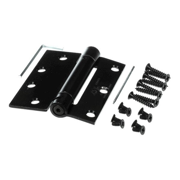 Anthony 40-21922-0004 Hinges For Heavy Duty Walk-In — supplier gallery view 1; A black heavy-duty hinge set with screws and an Allen wrench, designed for walk-in doors.