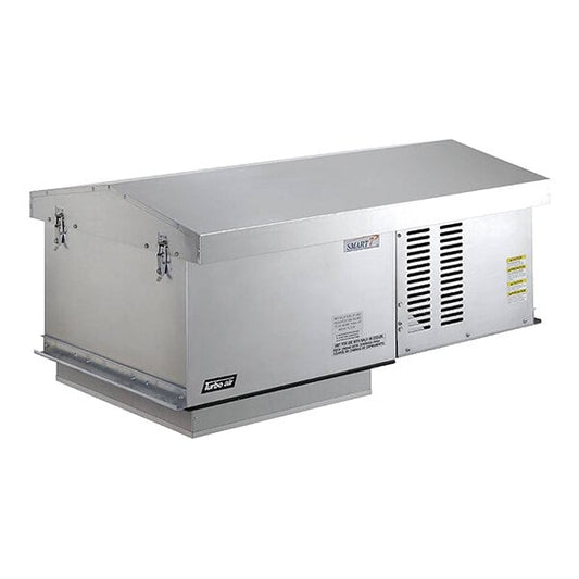 Turbo Air STX078MP2 SMART 7 Outdoor Medium Temperature Self-Contained Refrigeration System - 7,500 BTU, 208-230V — supplier gallery view 1; A stainless steel outdoor medium temperature self-contained refrigeration system.