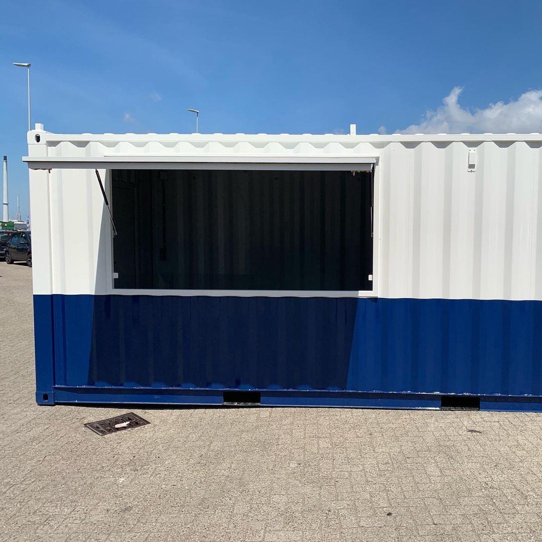 6m (20ft) Spaza Shop Container with Service Hatch and Vinyl Floor — supplier gallery view 1; 20FT Spaza Shop Container — 20ft Containers