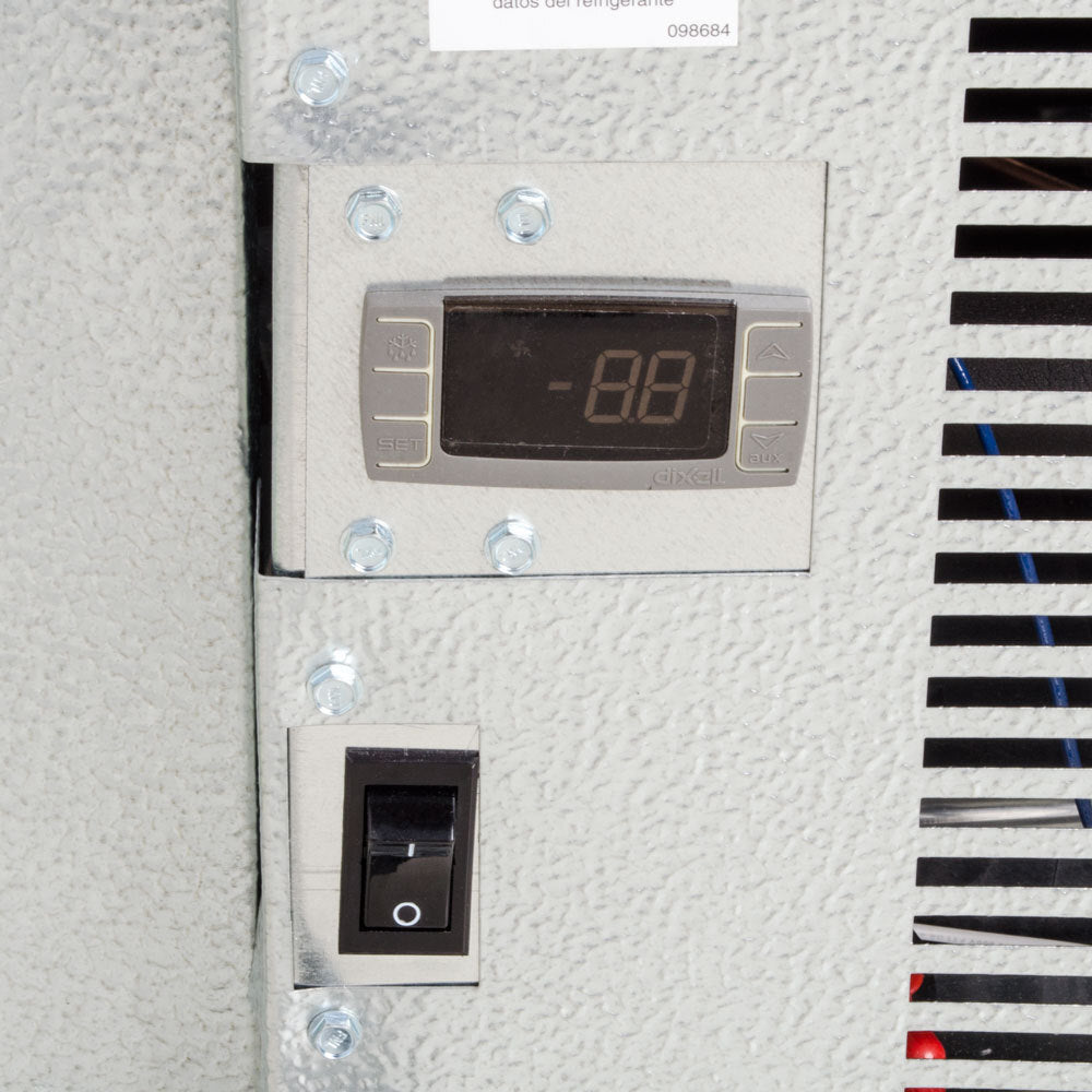 Norlake FTB67612-CX-M Fast Trak 6' x 12' x 6' 7" Indoor Walk-In Cooler — supplier gallery view 11; A digital display on a control panel.