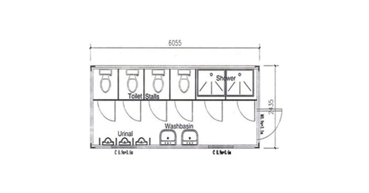 6m (20ft) Male Ablution Container with Toilets and Showers — supplier gallery view 4; Bathroom Facility Container