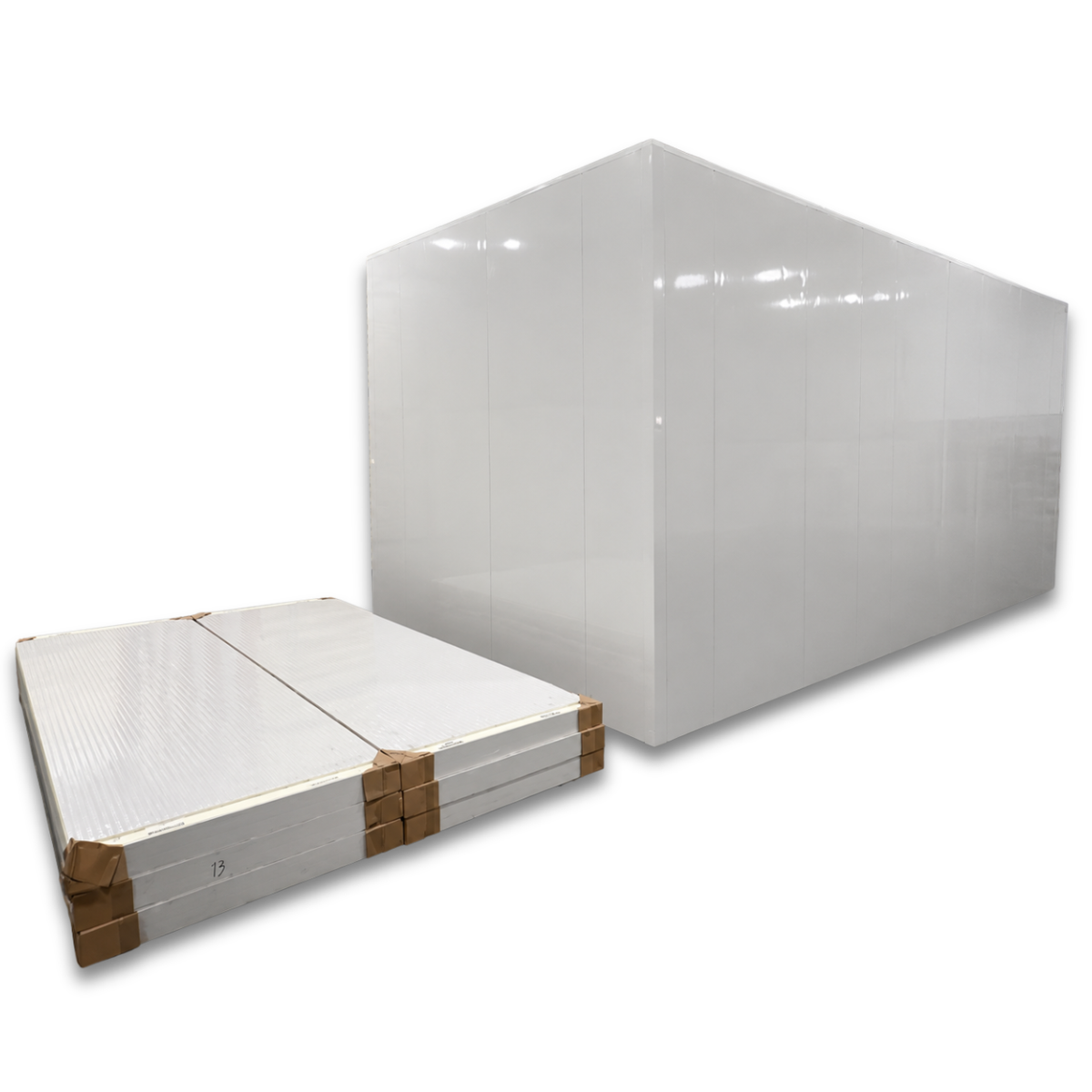 Barr 8'3" x 27'11" x 10'H Walk-In Cold Room without Floor — supplier gallery view 2; White walk-in cooler unit back view