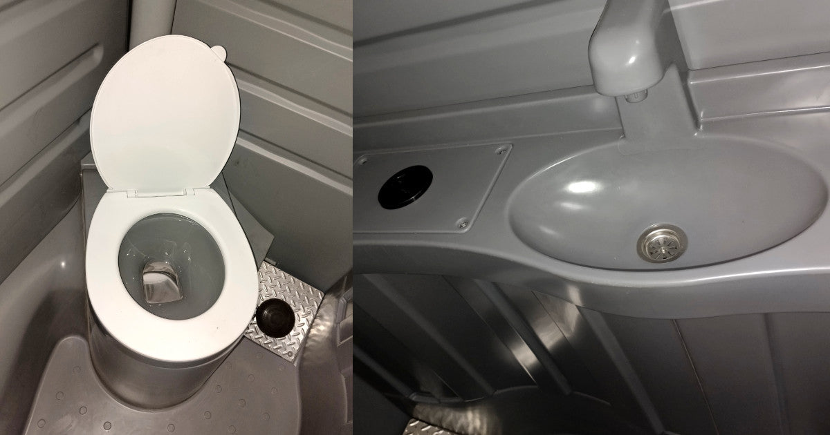 Single Toilet Cabin with Basin and Foot Pumps — Plastic Shell — supplier gallery view 4; Single Toilet Room Plastic Shell