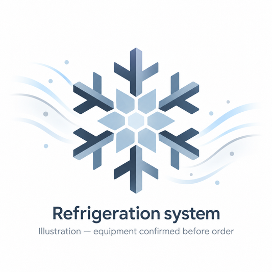 Refrigeration system — conceptual illustration; equipment confirmed before order